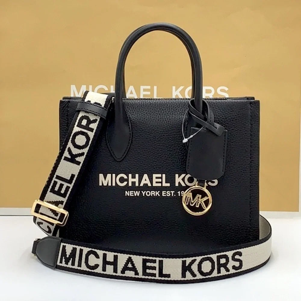 MICHAEL KORS MIRELLA SMALL SHOPPER TOP ZIP XBODY Black COLOR